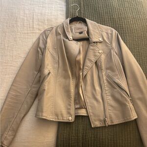 Blank NYC Women's Beige Leather Jacket